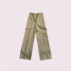 Vintage high waisted wide leg khaki trousers